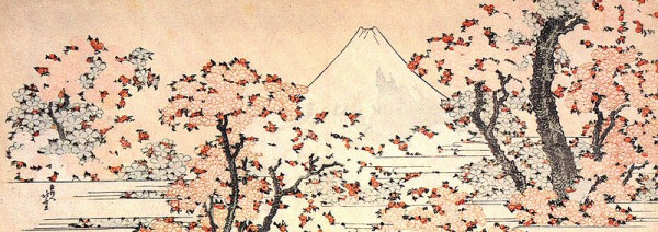 Katsushika Hokusai - Mount Fuji seen throught cherry blossom