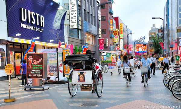 Rickshaw and bicycles, Asakusa, Tokyo