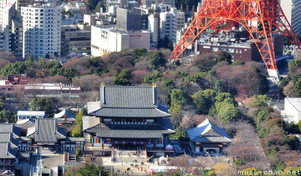 Zojo-ji Temple, View from World Trade Center Observatory, Tokyo Zojo-ji Temple, View from World Trade Center Observatory, Tokyo