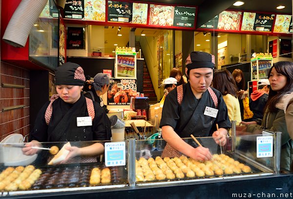 Takoyaki restaurant, Dotonbori, Osaka