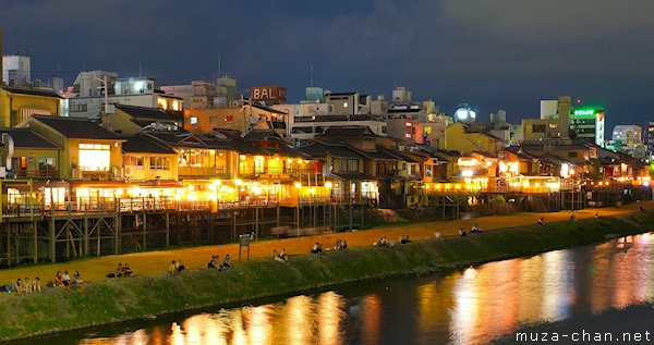 Traditional restaurants, Kamo river, Kyoto