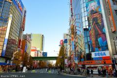 Akihabara pedestrian paradise at sunset