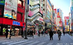 Akihabara Street Scene at Sunset
