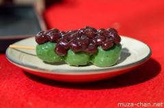 Popular Japanese food, Matcha Dango with Tsubuan