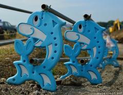 Cute Japanese roadside barriers, dolphins