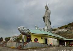 Unusual Japanese architecture, a turtle-shaped temple in Nagasaki