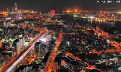 Osaka Bay, spectacular bird's-eye night view