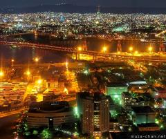 Osaka bird's-eye night view