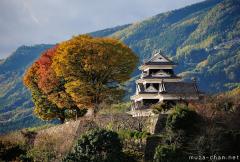Simply beautiful Japanese scenes, Ozu Castle at sunset