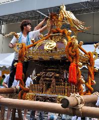 Preparing the mikoshi