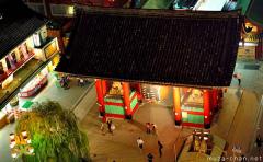 Simply beautiful Japanese scenes, Kaminarimon bird's eye night view
