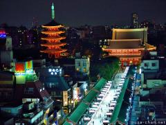 Simply beautiful Japanese scenes, Senso-ji bird's eye night view