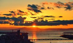 Simply beautiful Japanese scenes, Sunset seen from the Umeda Sky Building