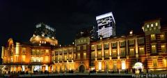 Tokyo Station wide angle night photo